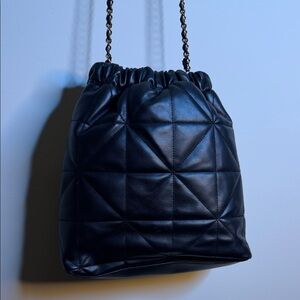 a new day Black Quilted Shoulder Bag